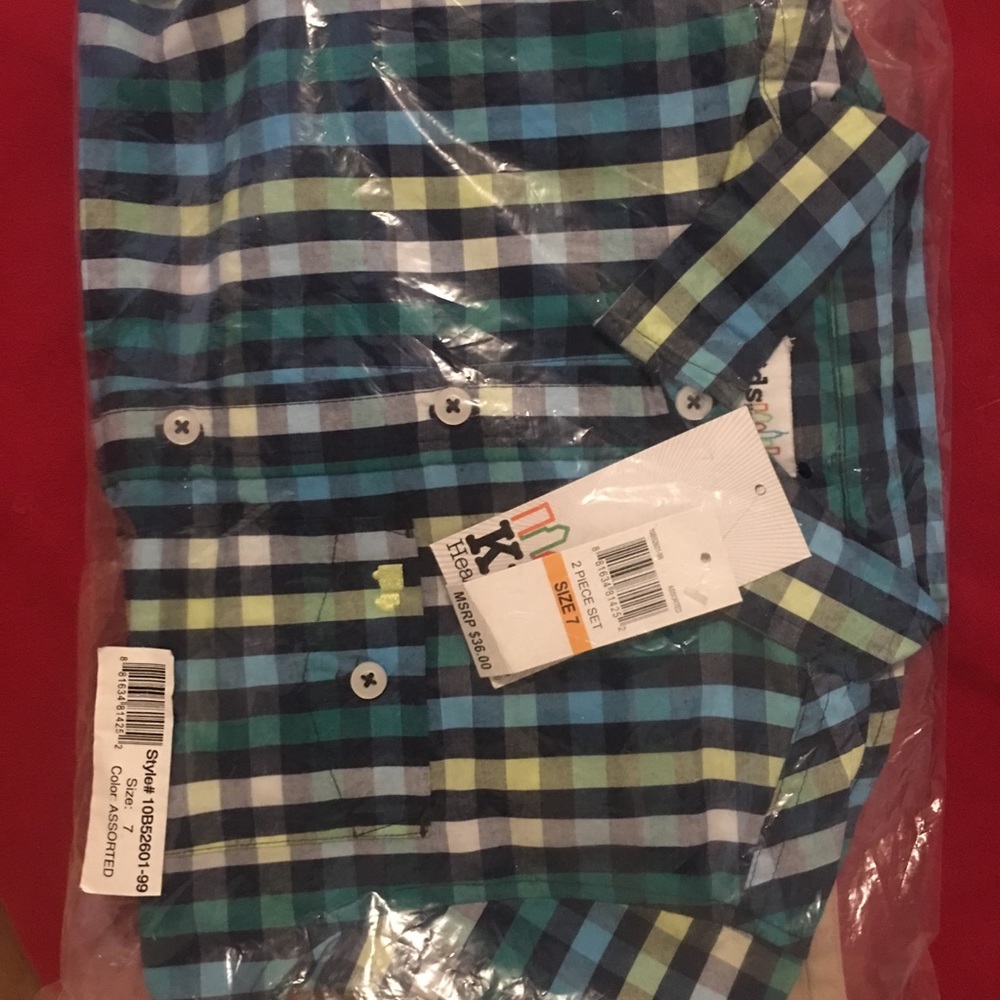 NWT Boys Checked Shirt + Khaki Pants